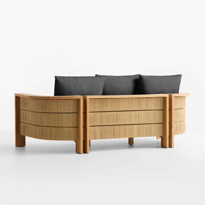 Bali 86" Natural Teak Outdoor Sofa with Cast Charcoal Sunbrella ® Cushions