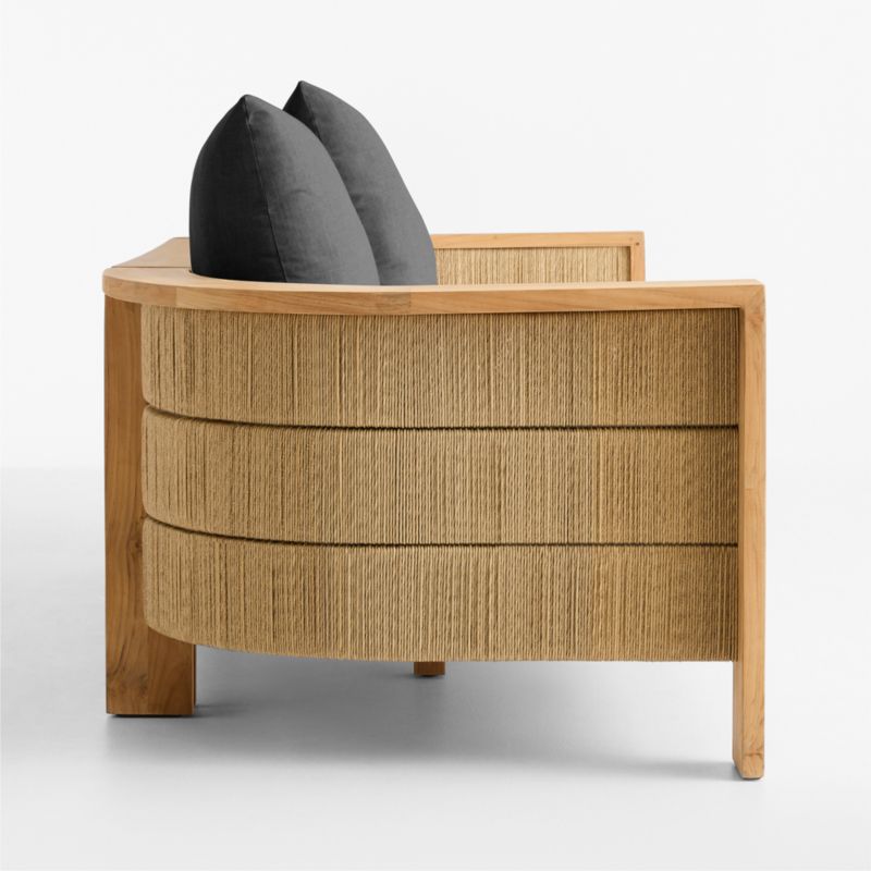 Bali 86" Natural Teak Outdoor Sofa with Cast Charcoal Sunbrella ® Cushions