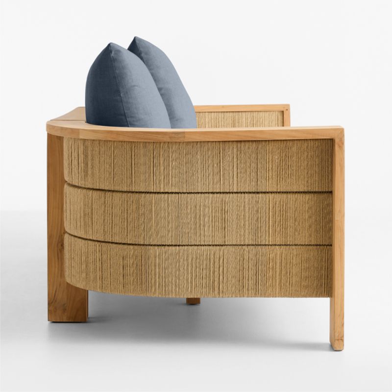 Bali 86" Natural Teak Outdoor Sofa with Cast Harbor Sunbrella ® Cushions