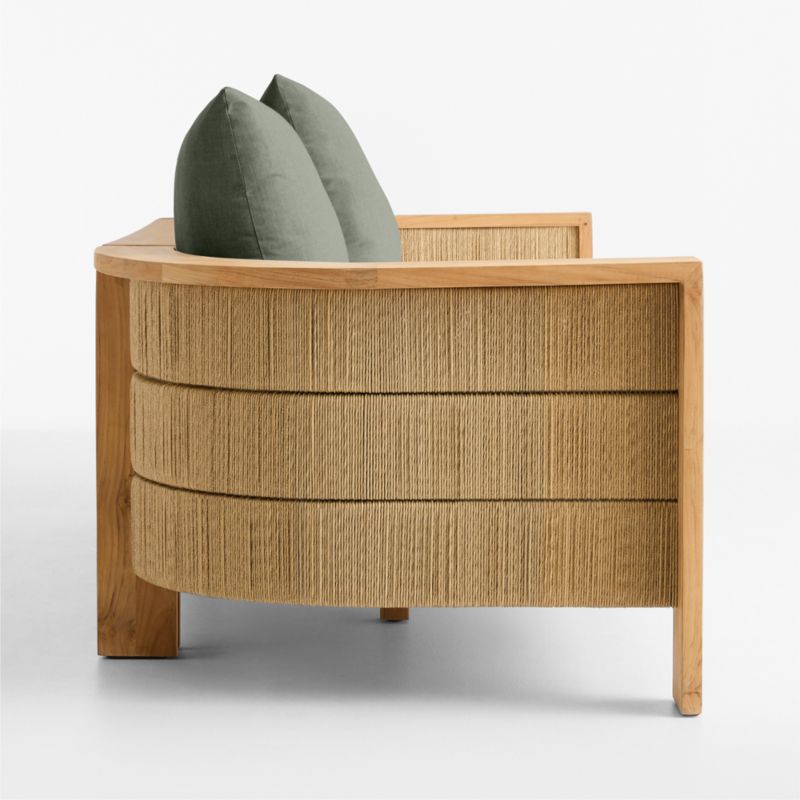 Bali 86" Natural Teak Outdoor Sofa with Cast Sage Sunbrella ® Cushions