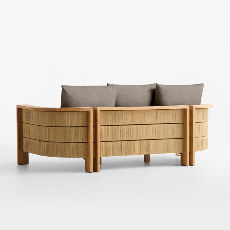 Bali 86" Natural Teak Outdoor Sofa with Cast Shale Sunbrella ® Cushions