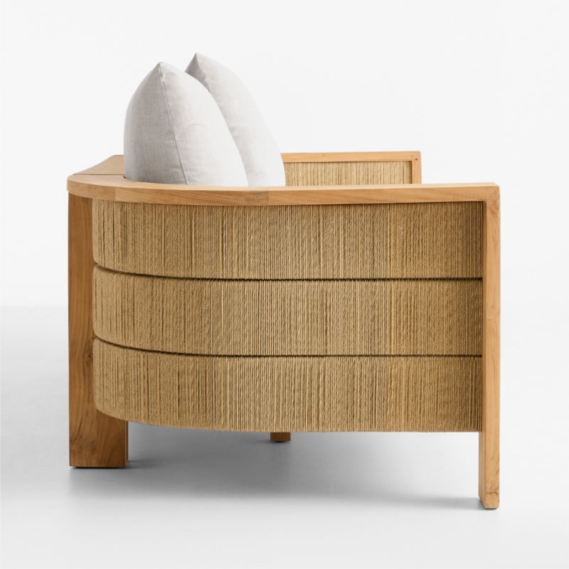 Bali 86" Natural Teak Outdoor Sofa with Cast Silver Sunbrella ® Cushions