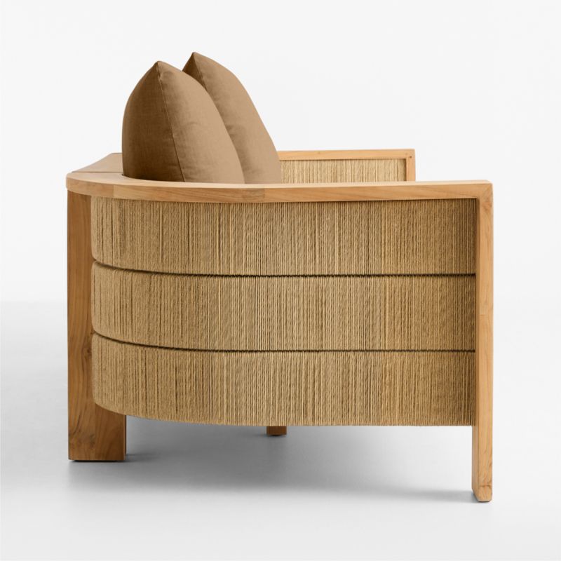 Bali 86" Natural Teak Outdoor Sofa with Cast Teak Sunbrella ® Cushions