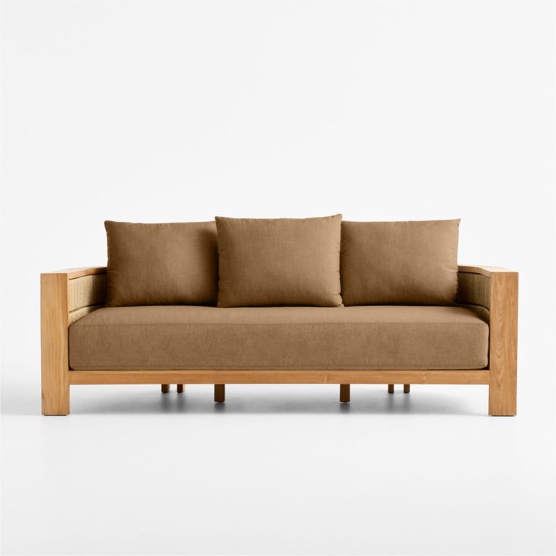 Viewing product image Bali 86" Natural Teak Outdoor Sofa with Cast Teak Sunbrella ® Cushions - image 1 of 8