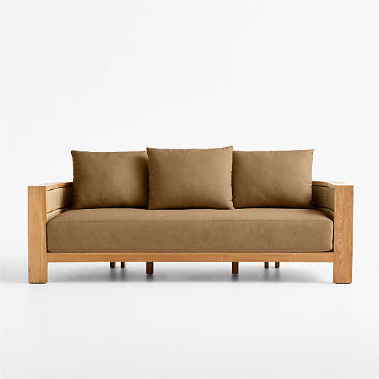 Bali 86" Natural Teak Outdoor Sofa with Cast Teak Sunbrella ® Cushions