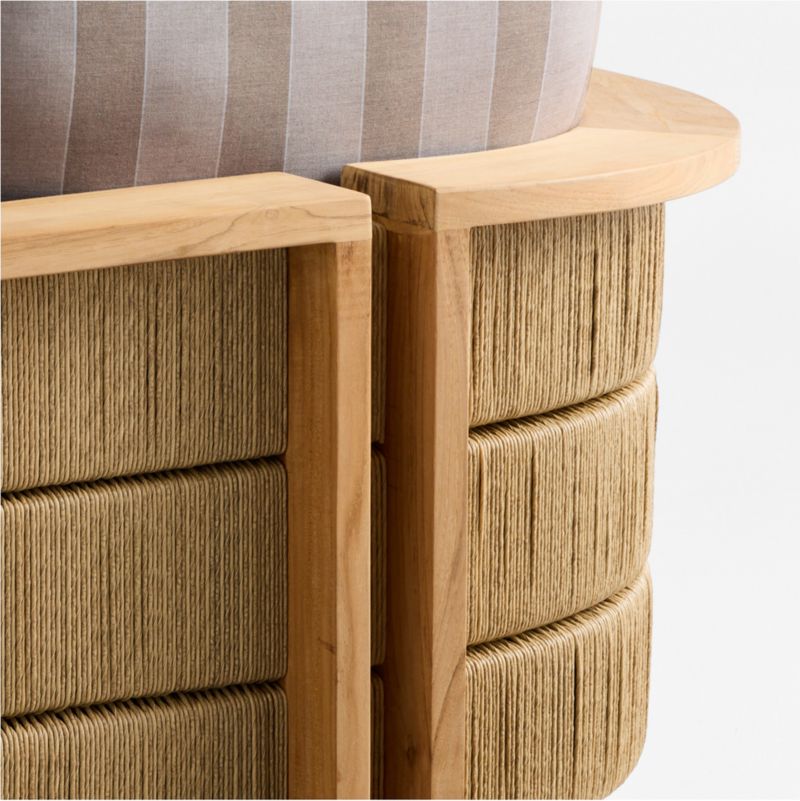 Bali 86" Natural Teak Outdoor Sofa with Range Dune Stripe Sunbrella ® Cushions - image 12 of 13