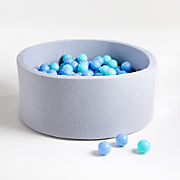 Baby and Toddler Light Grey Pop-Up Ball Pit with Blue Mixed Balls