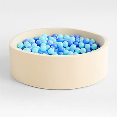 Extra Large Baby and Toddler Ball Pit with Blue Mixed Balls