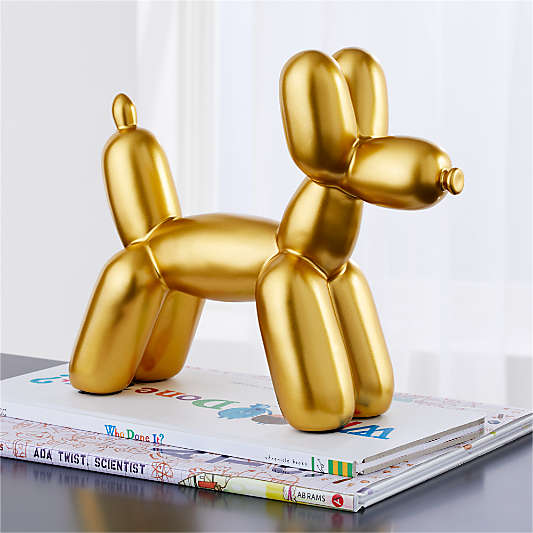 Gold Dog Balloon Animal Bookend