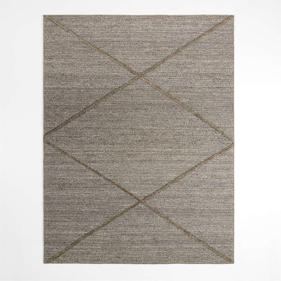 Oversized Tan and Ivory Triangle Tufted Loop Bath Mat