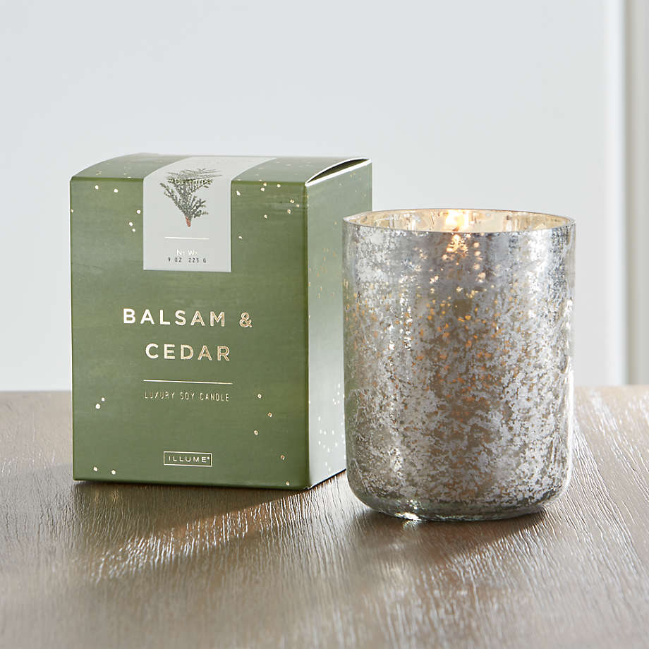 Crate&Barrel ILLUME ® Balsam and Cedar Scented Mercury Glass