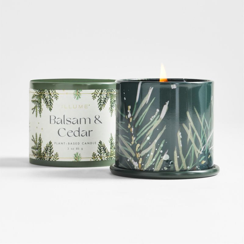 Illume Balsam and Cedar Holiday Scented Candle | Crate & Barrel