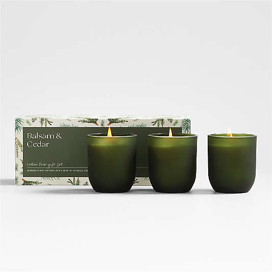 Illume Balsam and Cedar Trio Holiday Candle Set