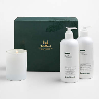 Balsam + Frosted Fir Hand Soap, Lotion & Candle 3-Piece Kitchen Set