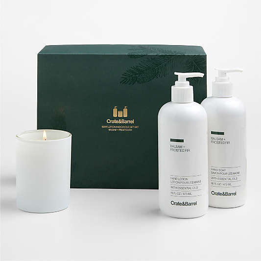 Balsam + Frosted Fir Hand Soap, Lotion & Candle 3-Piece Kitchen Set