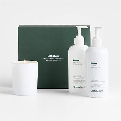 Balsam + Frosted Fir Hand Soap, Lotion & Candle 3-Piece Kitchen Set