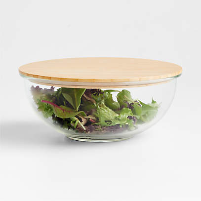 Clear Glass Bowl with Lid Set of 12 + Reviews | Crate & Barrel