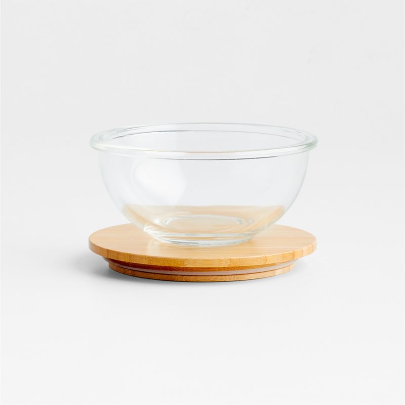 Glass Mixing Bowl with Bamboo Lid