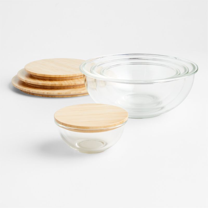 Glass Mixing Bowl with Bamboo Lid