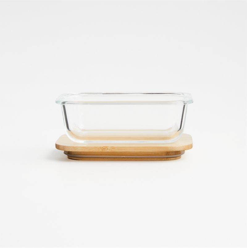 1-Cup Rectangular Glass Storage Container with Bamboo Lid - image 9 of 9