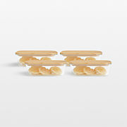 7-Cup Rectangular Glass Storage Containers with Bamboo Lids, Set of 4<br />