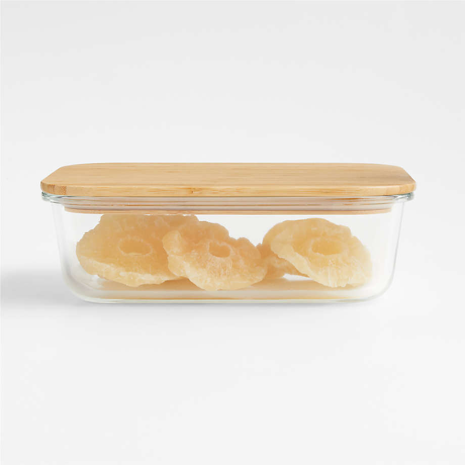 7Cup Rectangular Glass Storage Container with Bamboo Lid + Reviews
