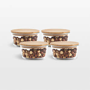 Christmas Holiday Round Storage Containers - Seasonal Snowflake Frosted  Design Plastic Tubs for Treats or Food - 2 Pack Set