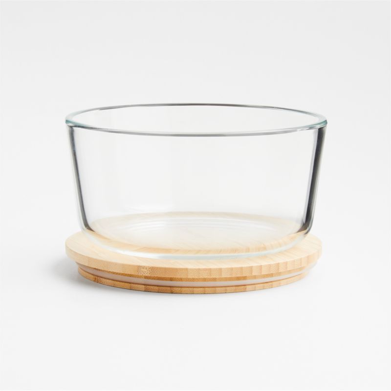 4-Cup Round Glass Storage Container with Bamboo Lid - image 5 of 6