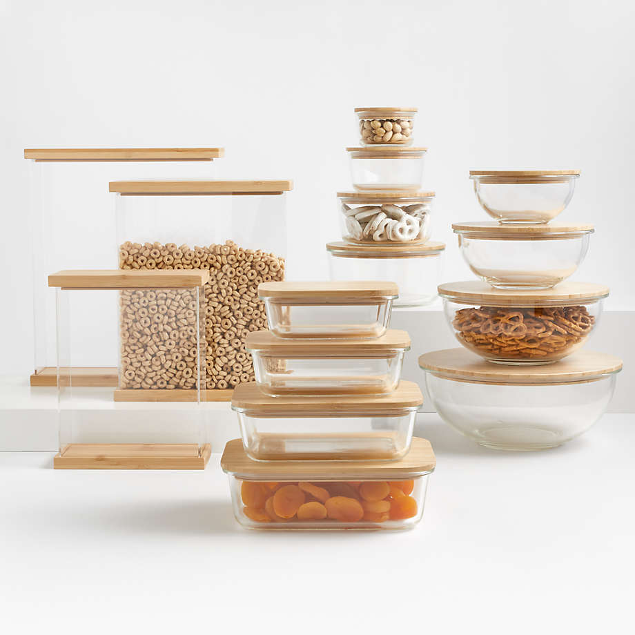 20-Piece Round Glass Containers with Bamboo Lids Set + Reviews