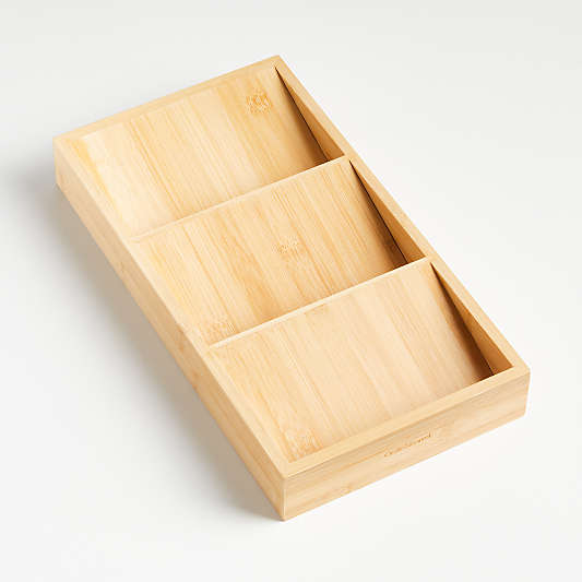 Crate & Barrel Bamboo Spice Drawer Organizer