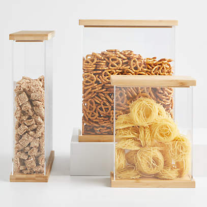 Medium Rectangular Acrylic Food Storage with Wood Lid + Reviews