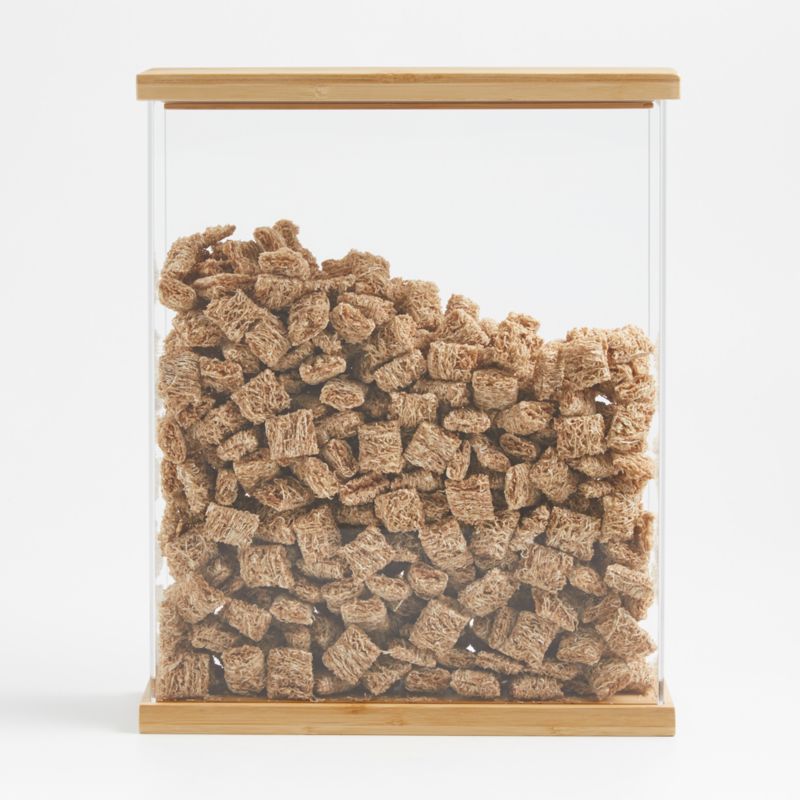 7-Cup Rectangular Glass Storage Container with Bamboo Lid