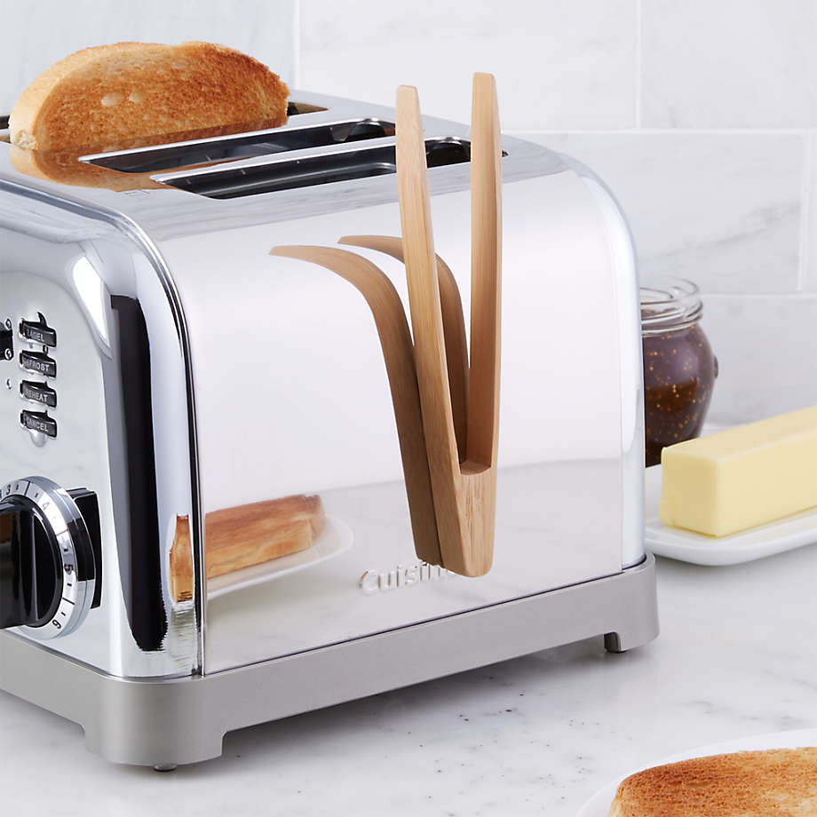 Bamboo Toast Tongs with Magnet + Reviews | Crate & Barrel