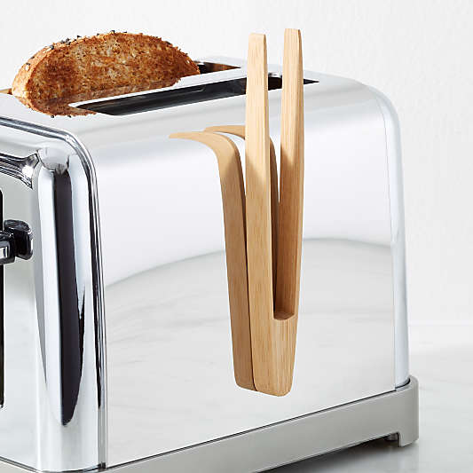 Bamboo Toast Tongs with Magnet