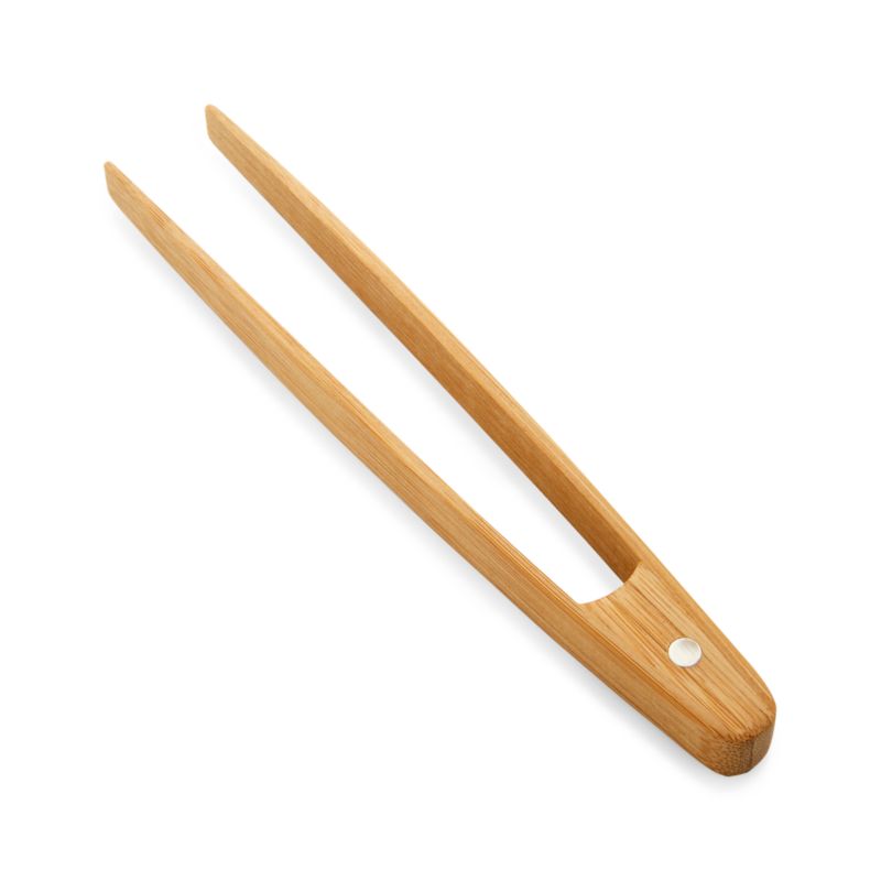 Bamboo Toast Tongs with Magnet + Reviews | Crate & Barrel