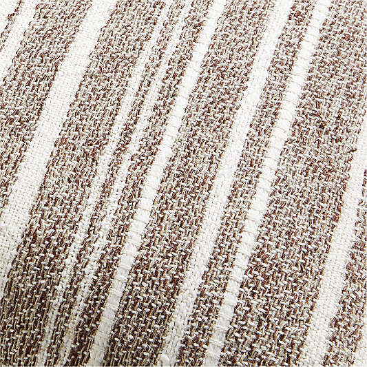 Bande Dark Beige Textured Stripe 20"x20" Throw Pillow