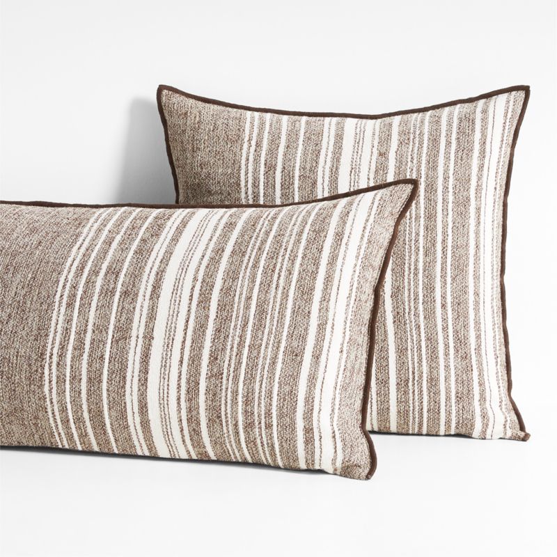 Bande Dark Beige Textured Stripe 36"x16" Throw Pillow Cover - image 2 of 7