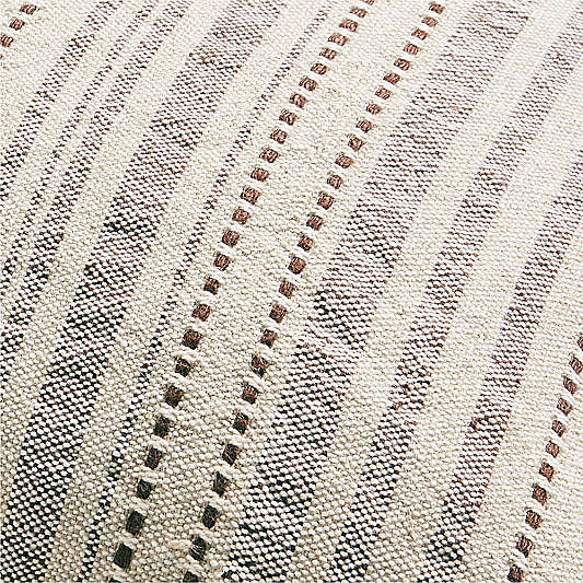 Bande Ivory Textured Stripe 22"x15" Throw Pillow