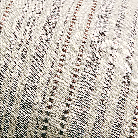 Bande Ivory Textured Stripe 36"x16" Throw Pillow