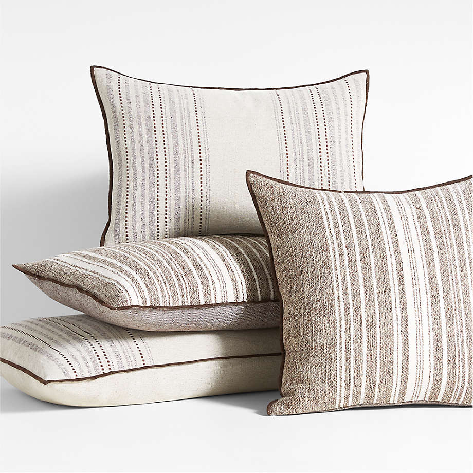 Accent Pillow-Cream Textured Stripes 18X18