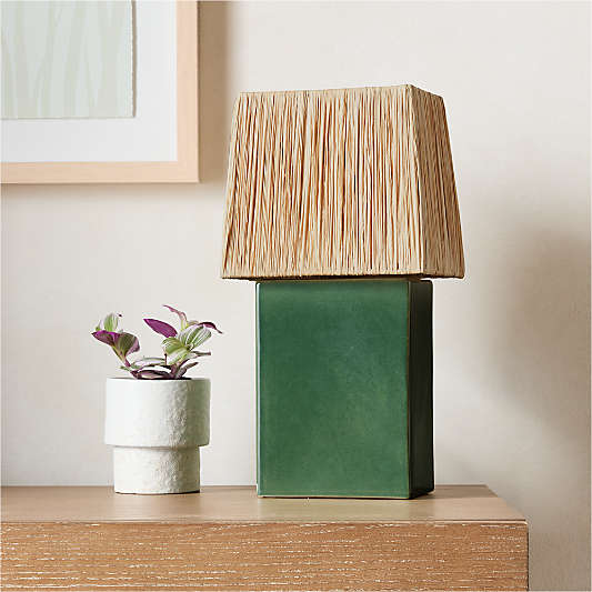 Banks Ceramic Green Table Lamp
