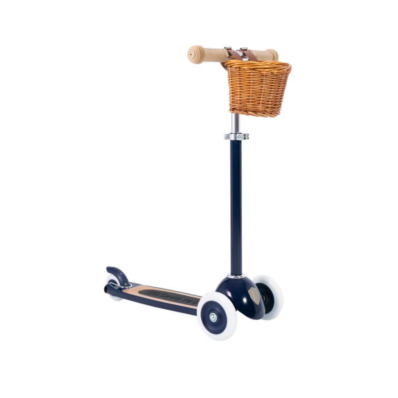 Banwood Navy Blue 3-Wheel Kids Scooter with Basket - image 2 of 11