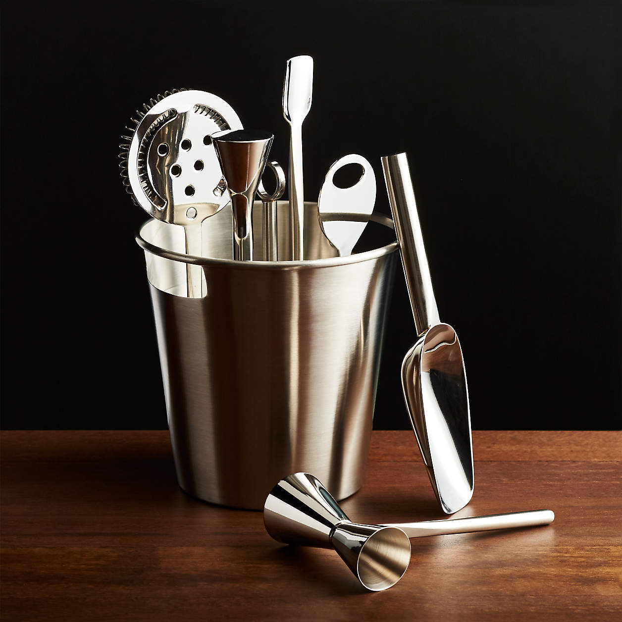 Bar Tool Set Silver + Reviews Crate & Barrel