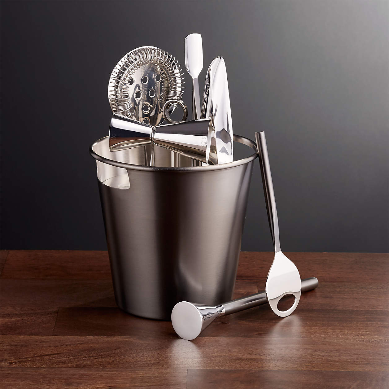 Bar Tool Set Graphite + Reviews | Crate and Barrel