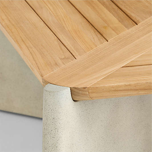 Barbados 45" Teak and Resin Outdoor Coffee Table