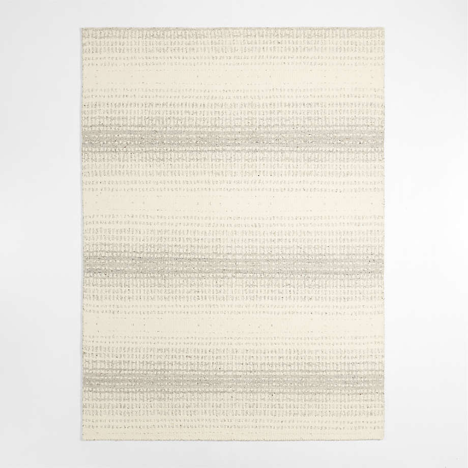 Barcelona Wool Handwoven Grey Ivory Area Rug 9'x12' Crate & Barrel Canada