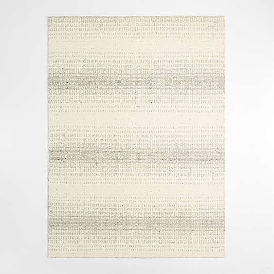 Barcelona Wool Handwoven Grey Ivory Area Rug 10'x14'