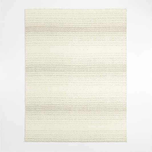 Barcelona Wool Handwoven White Beige Area Rug 6'x9'