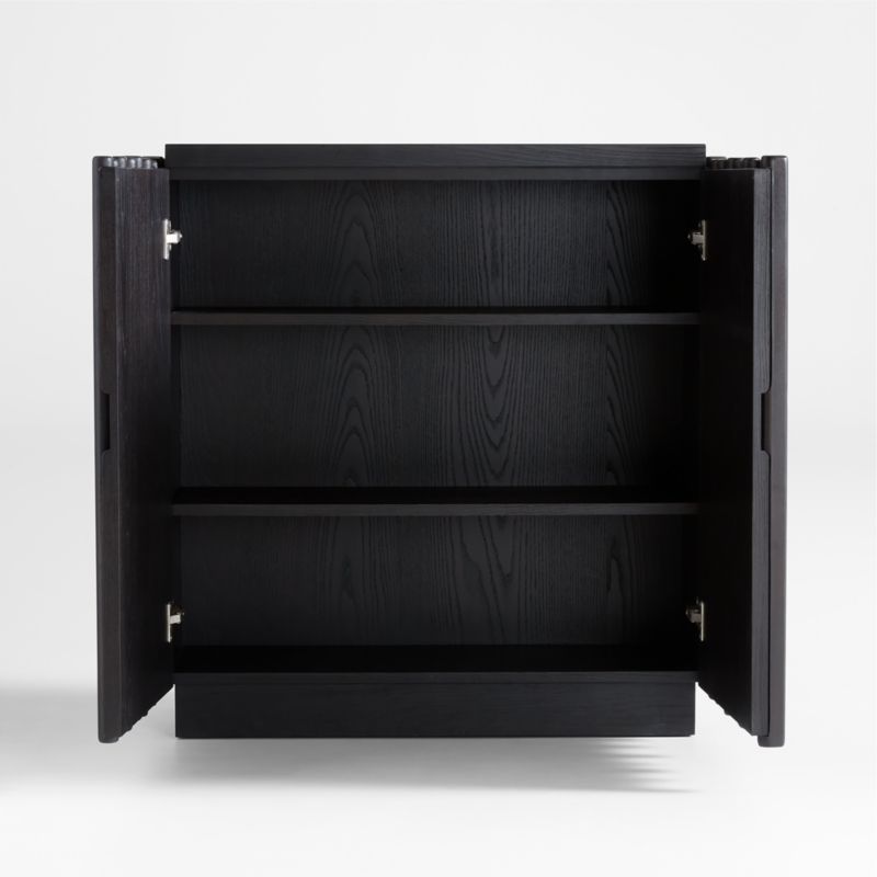 Bardi Ebonized Ash Wood Storage Entryway Cabinet