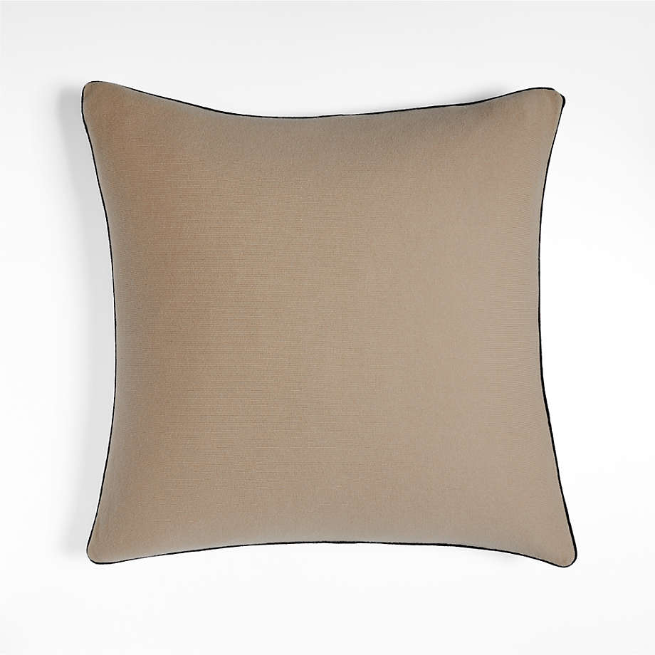 Bardot 20" Recycled Cashmere and Wool Brown Pillow with Feather Insert Crate & Barrel